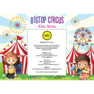 A3 Circus Kids Menu Paper Placemats (360 placemats)