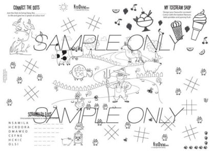 A3 HayDay Kids Menu Paper Placemats (360 placemats) - Image 2