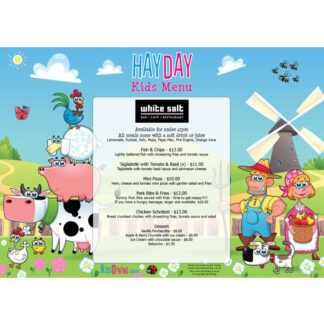 A3 HayDay Kids Menu Paper Placemats (360 placemats)