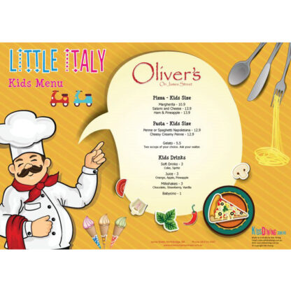 A3 Italian Kids Menu Paper Placemats (360 placemats)