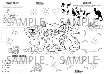 A3 Outback Kids Menu Paper Placemats (360 placemats) - Image 2