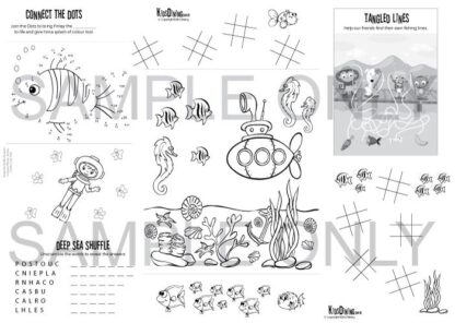 A3 Water Kids Menu Paper Placemats (360 placemats) - Image 2
